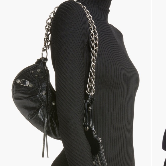 Balenciaga Extra Small Le Cagole Crinkle Leather shoulder bag - black - NEW - Picture 1 of 6